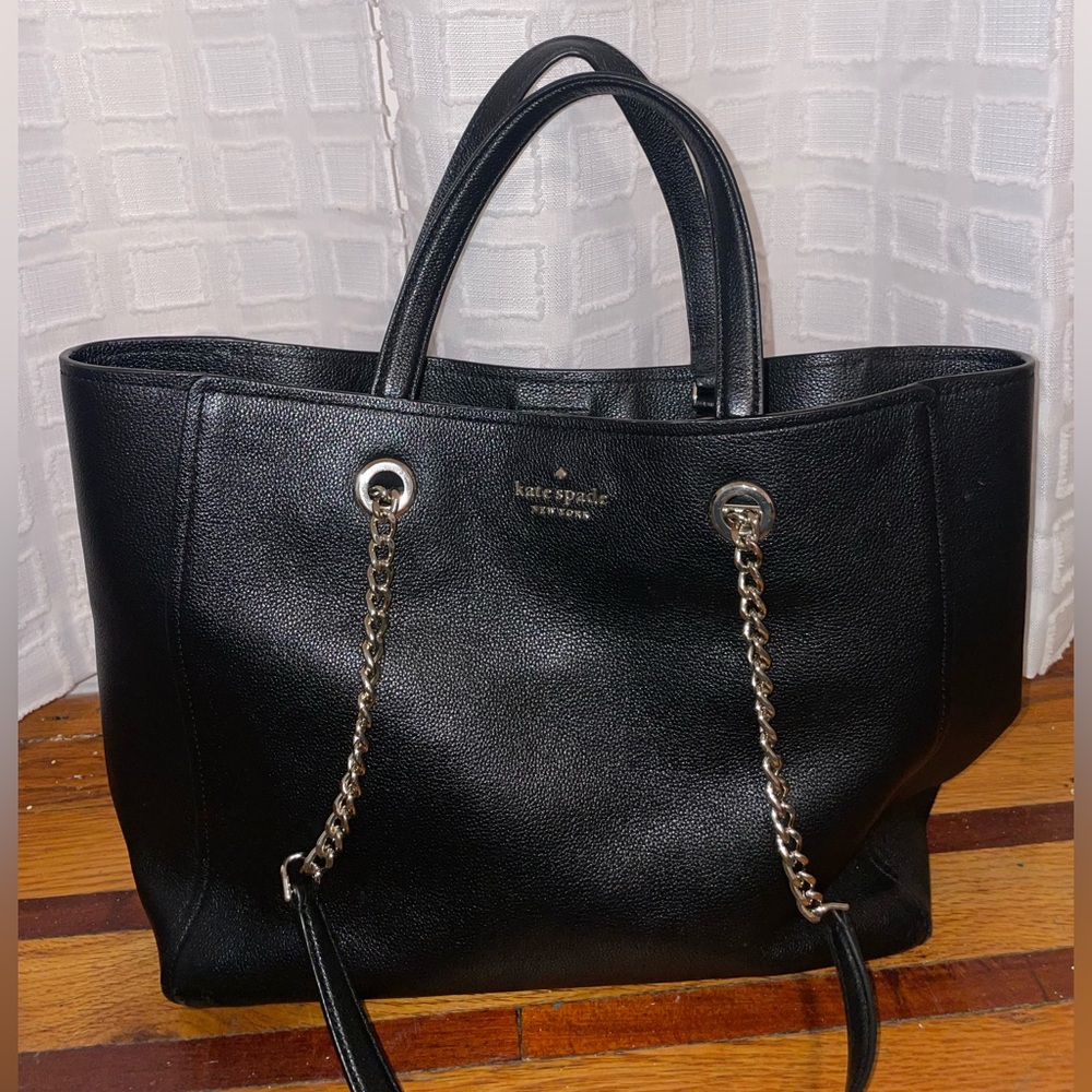 Kate Spade Black Leather Tote Bag - Picture 2 of 6